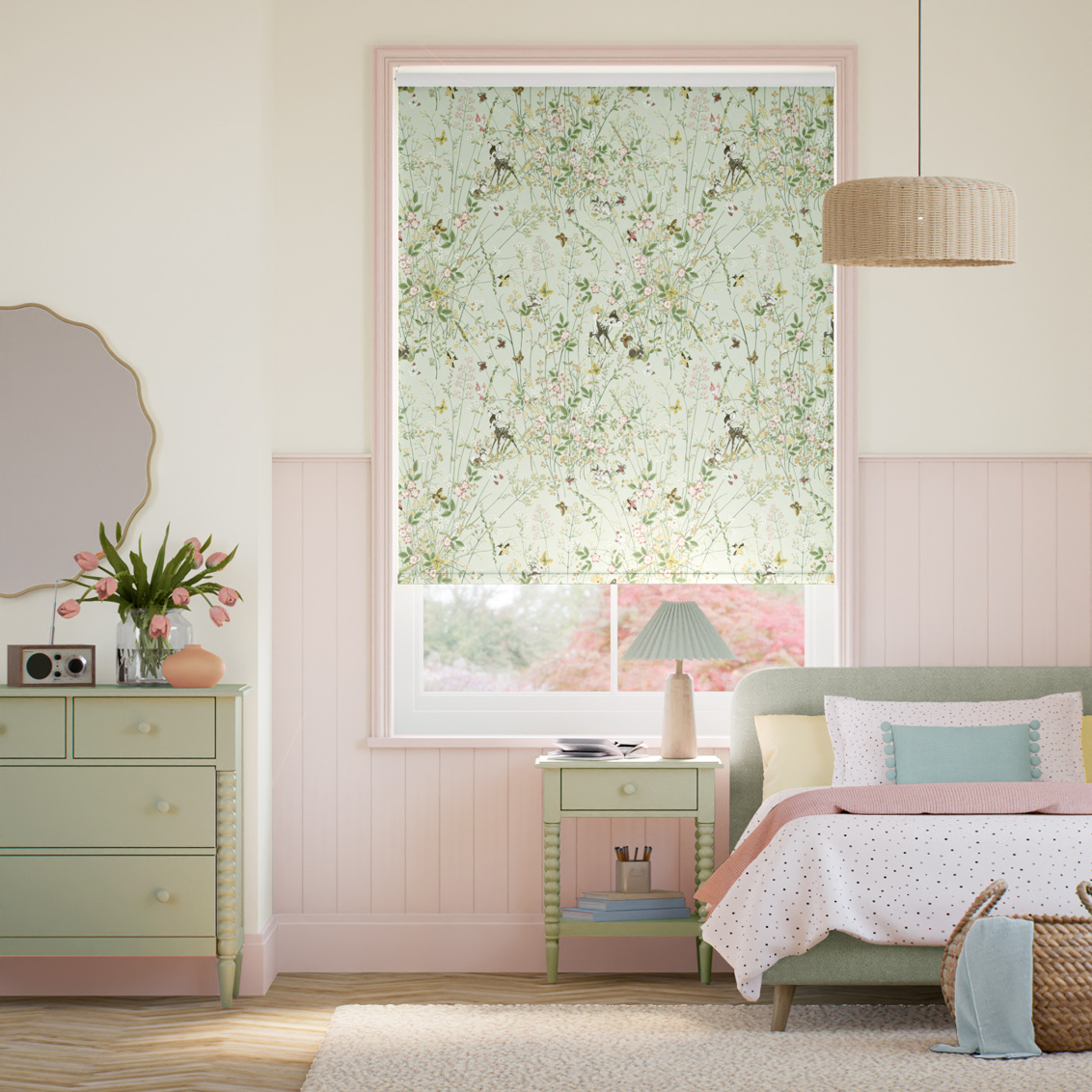 Rullgardin Bambi Blackout Tea Green