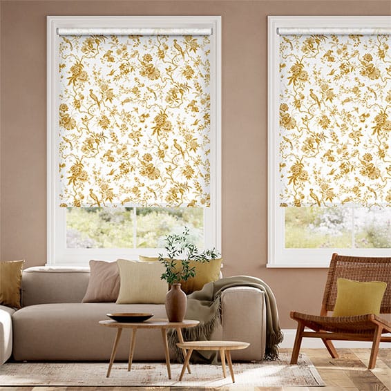 Rullgardin Twist2FitBird Toile Gold