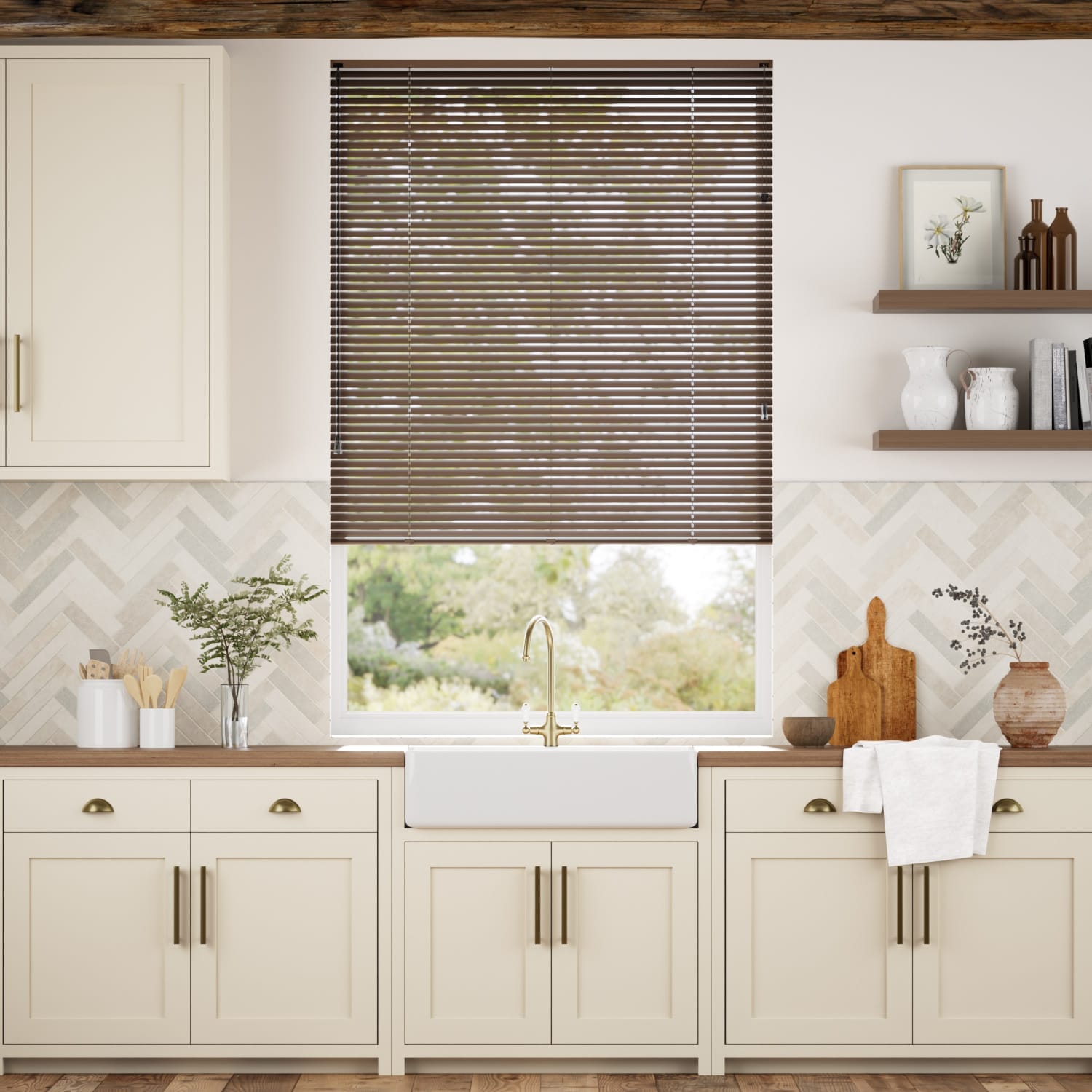 Aluminiumpersienn Click2Fit Elements Mocha - 25mm Slat