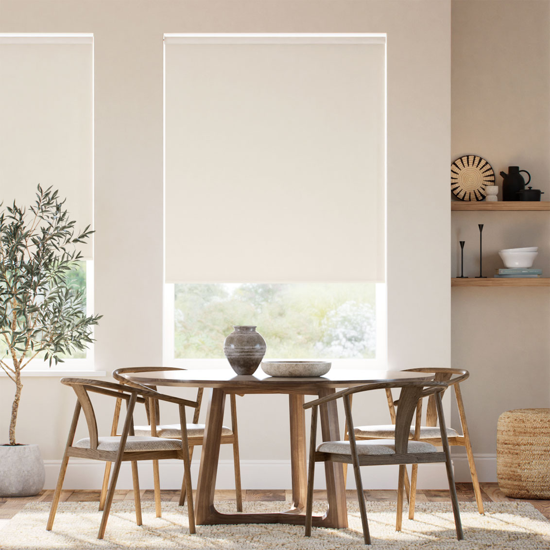 Rullgardin Como Blackout Bone White