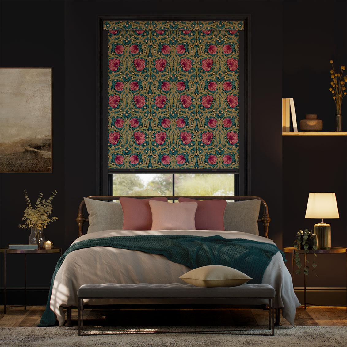 Rullgardin TotalShade William Morris Pimpernel Aegean