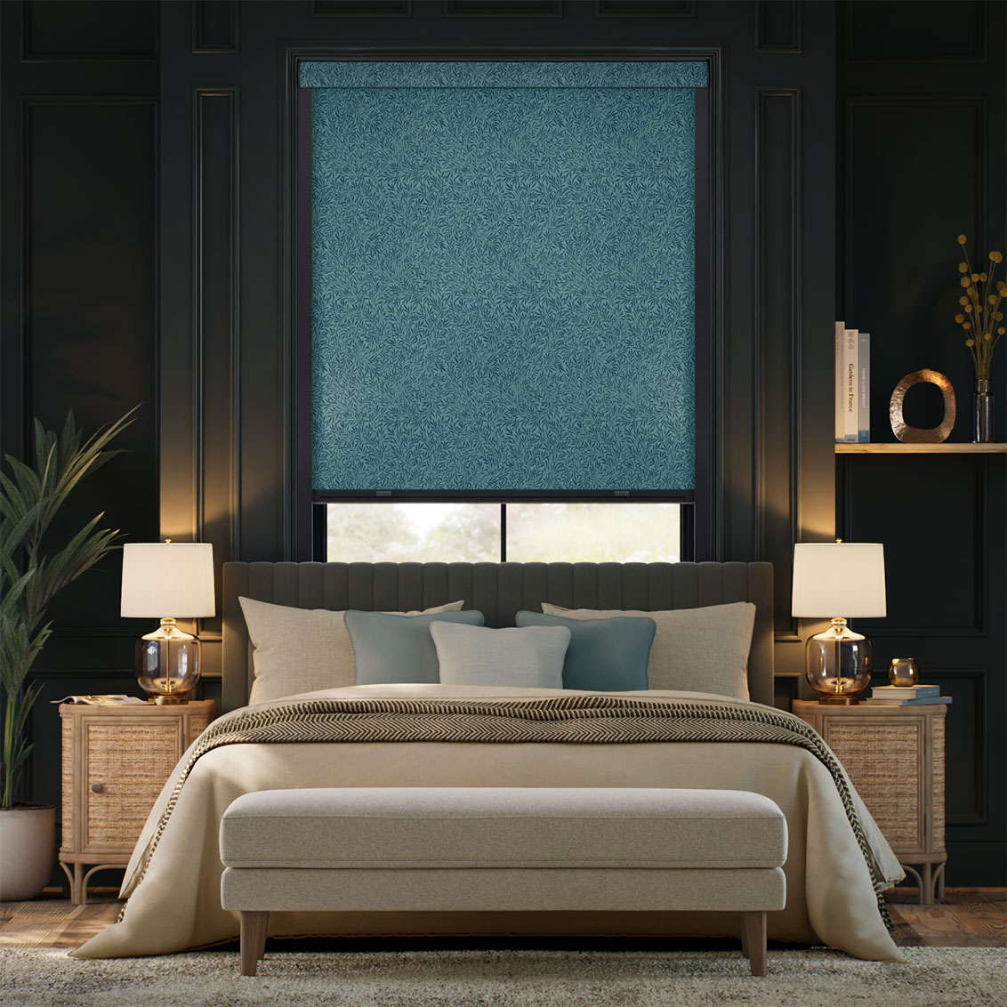 Rullgardin TotalShade William Morris Willow Aegean