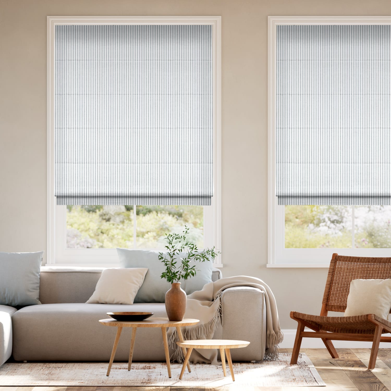 Hissgardin Click2Fit Devon Stripe Ocean Blue