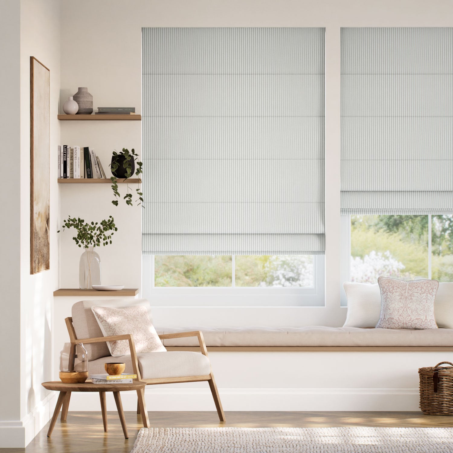 Hissgardin Devon Stripe Smoke Grey 