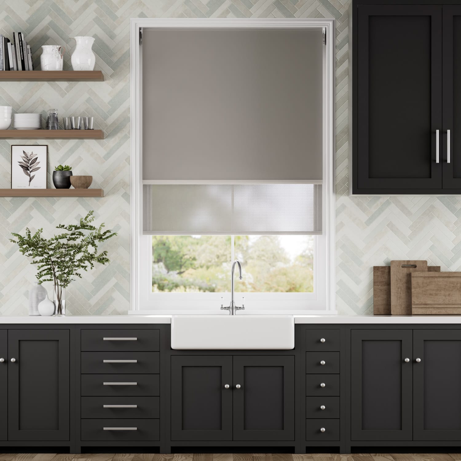 Rullgardin Double Metro Grey