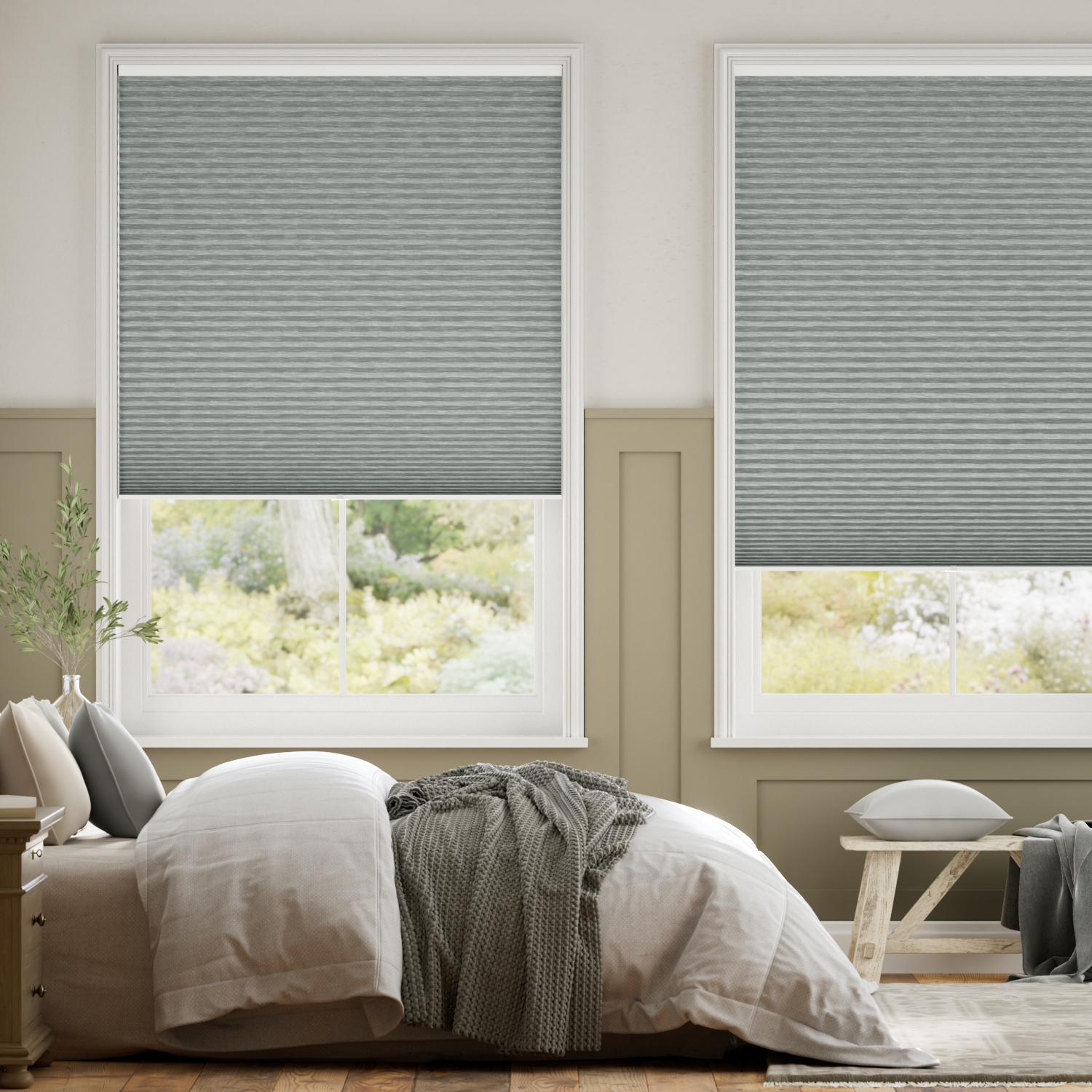 Plisségardin Cordless DuoShade Graphite