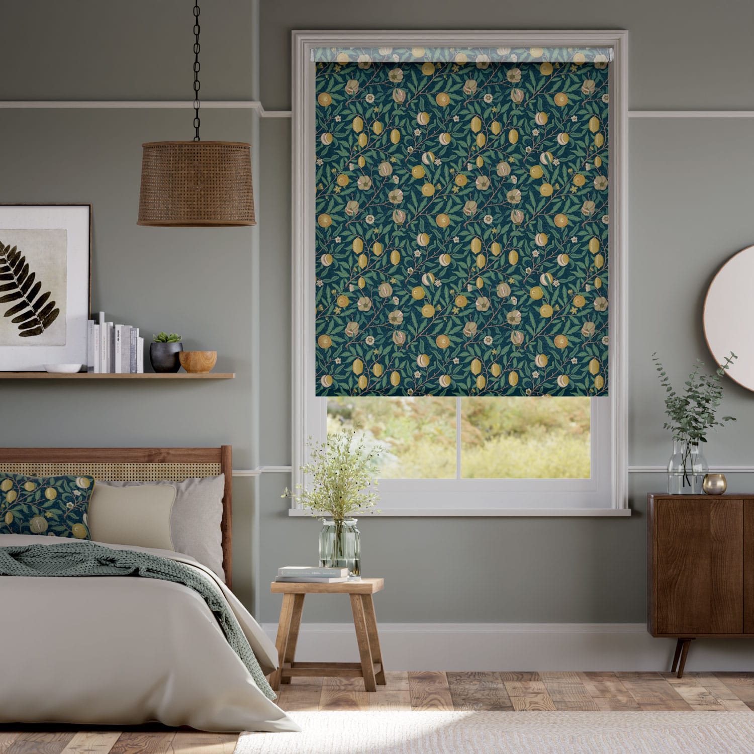 Rullgardin William Morris Fruit Aegean