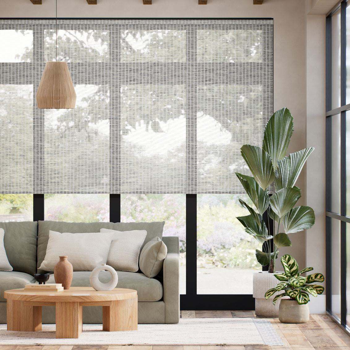 Rullgardin Ljusfiltrerande Laventa Charred Rattan