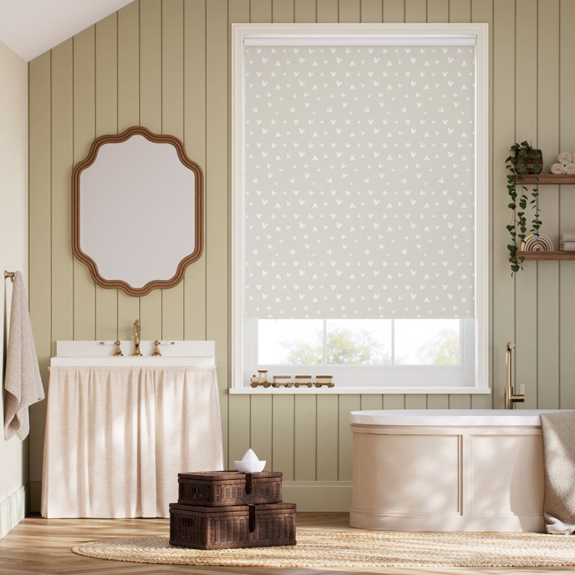 Rullgardin Musse Pigg Spots Blackout Mink