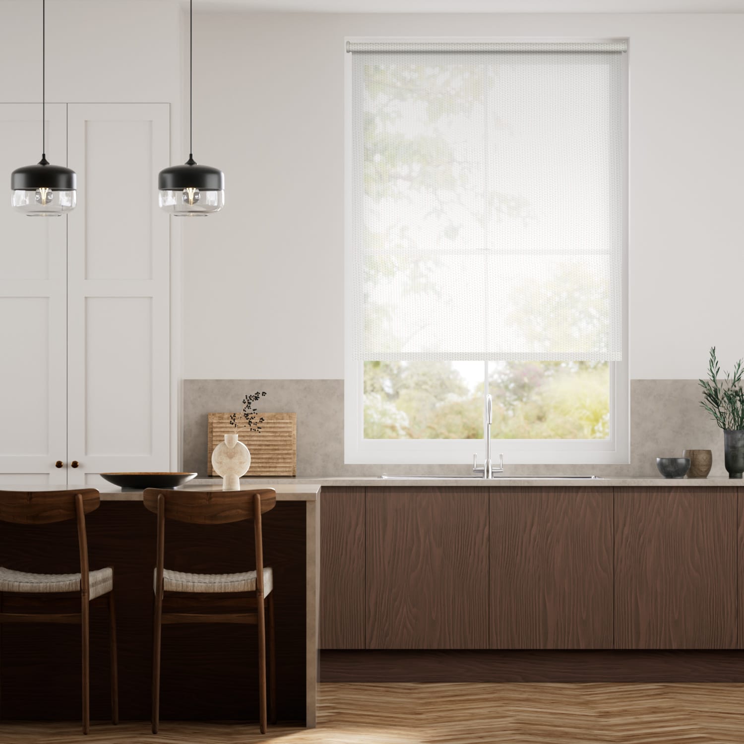 Rullgardin Oculus Bone White 