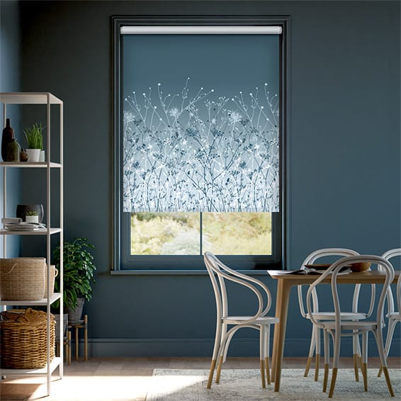 Rullgardin Twist2Fit September Meadow Smoke Blue 