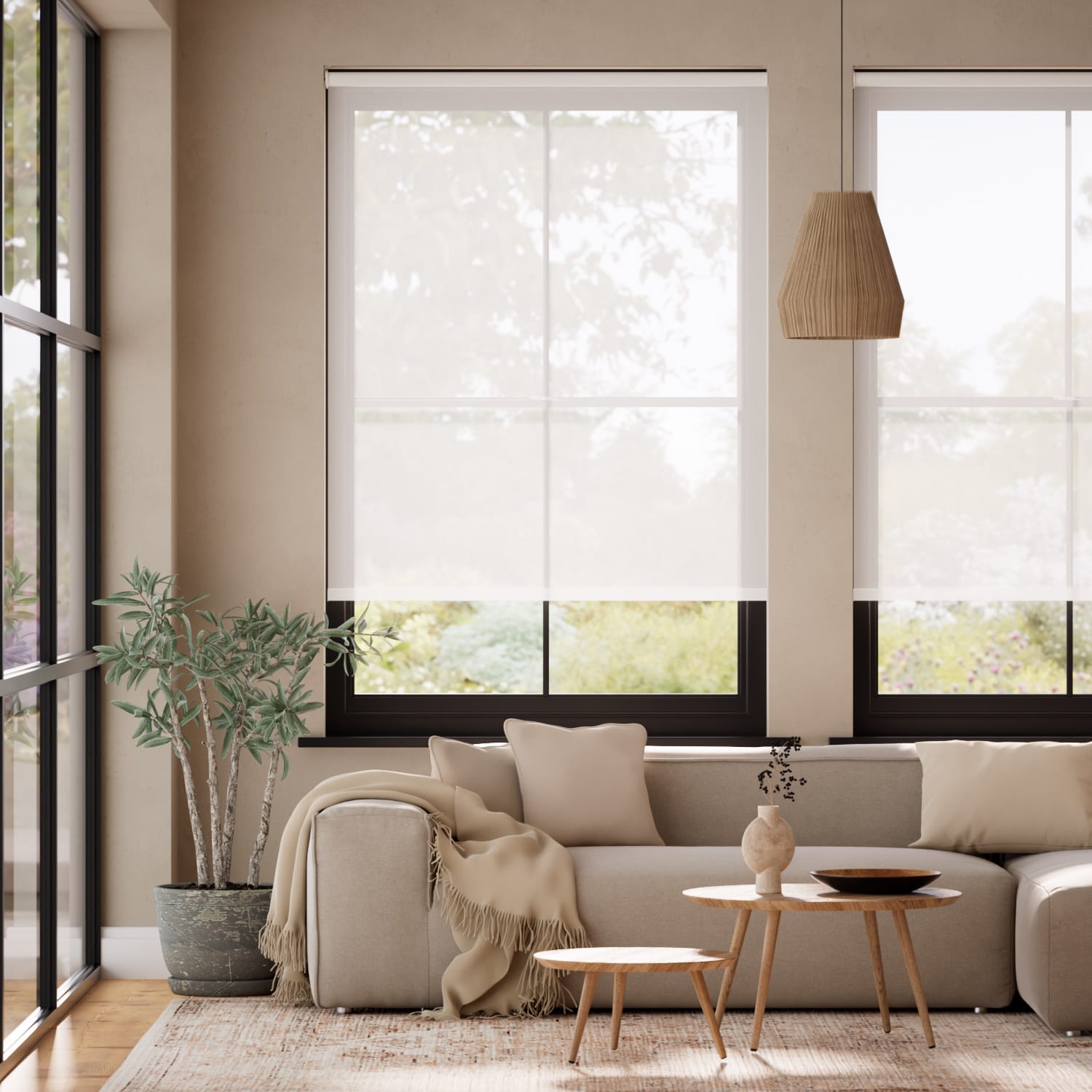 Rullgardin Elektrisk Serenity Cloud White Voile