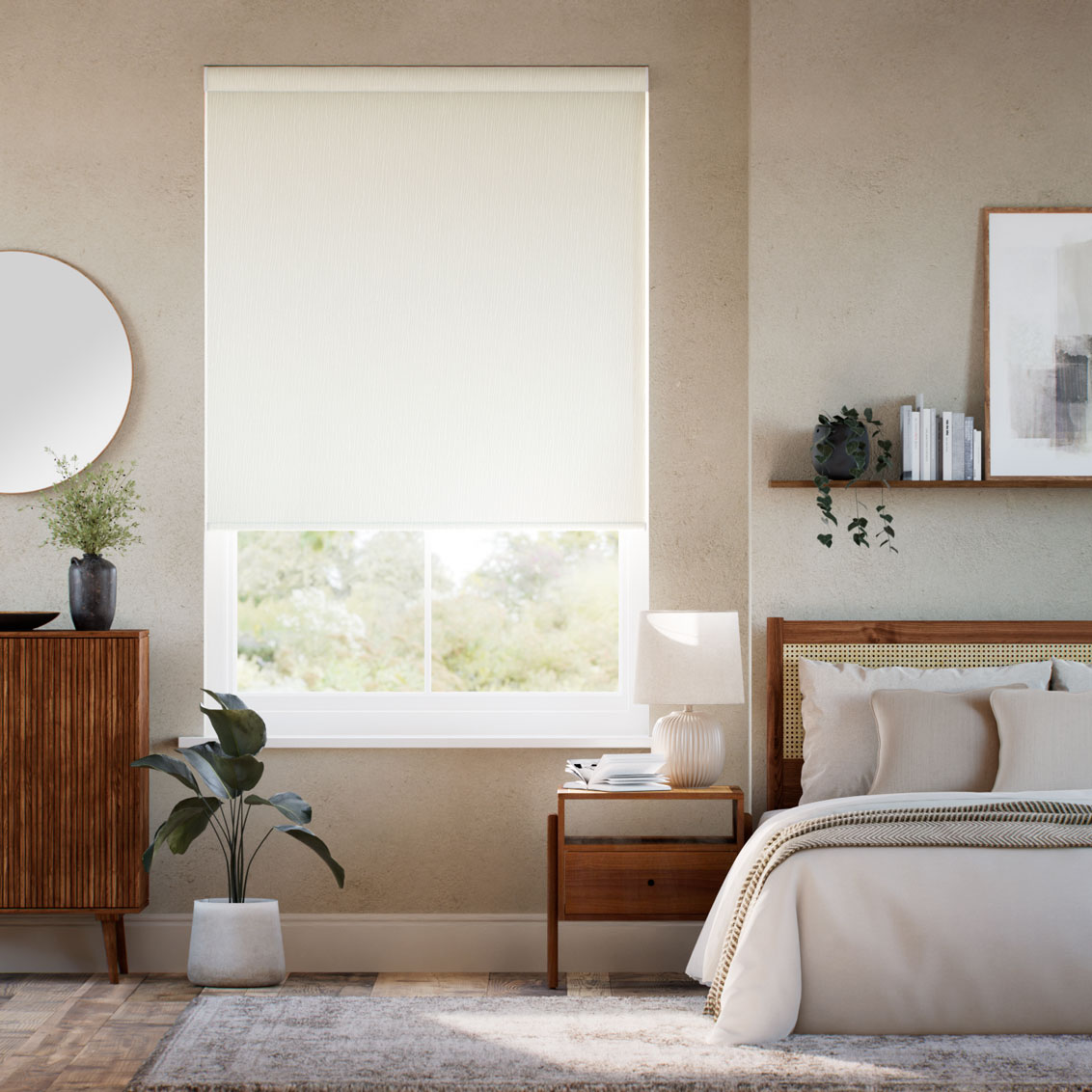 Rullgardin Soft Raise Static Blackout Ivory