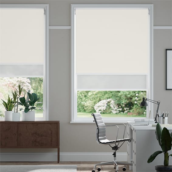 Double-rullgardin Titan Alabaster & White