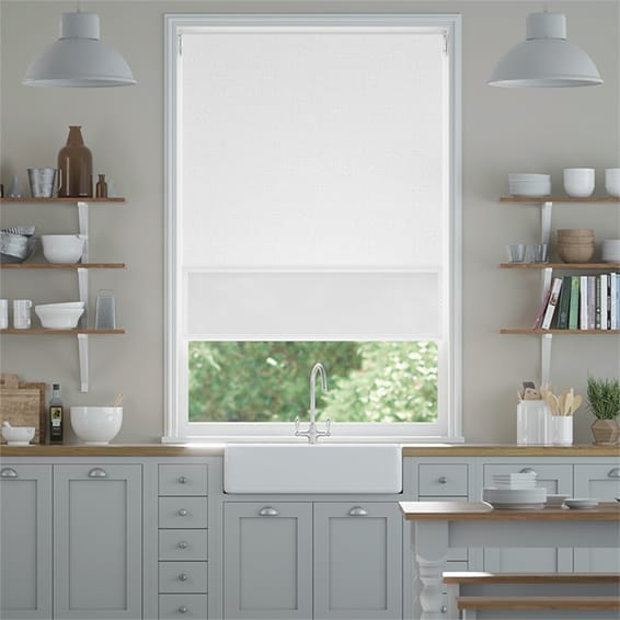 Double-rullgardin Titan Snow White & White