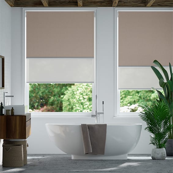 Double-rullgardin Titan Warm Stone & Arctic White