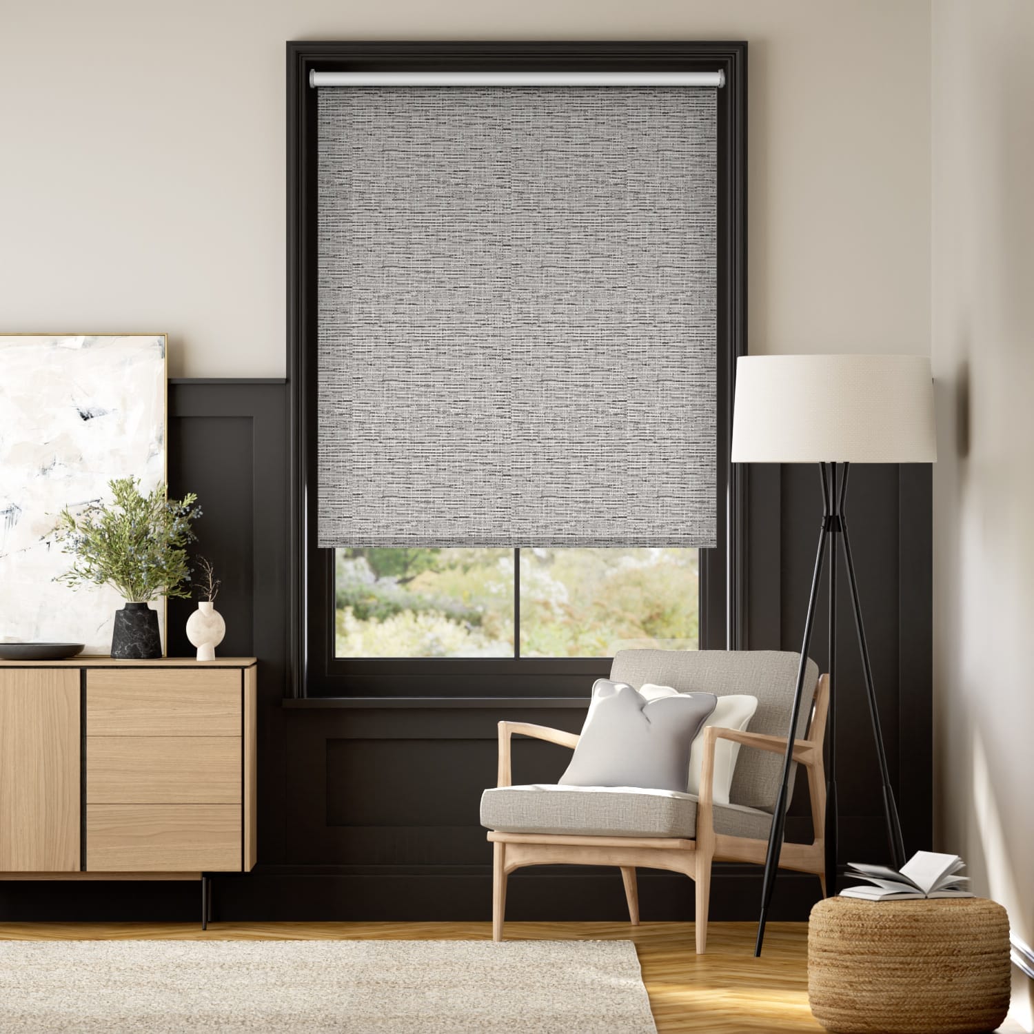 Rullgardin Twist2Fit Turin Blackout Brushed Silver