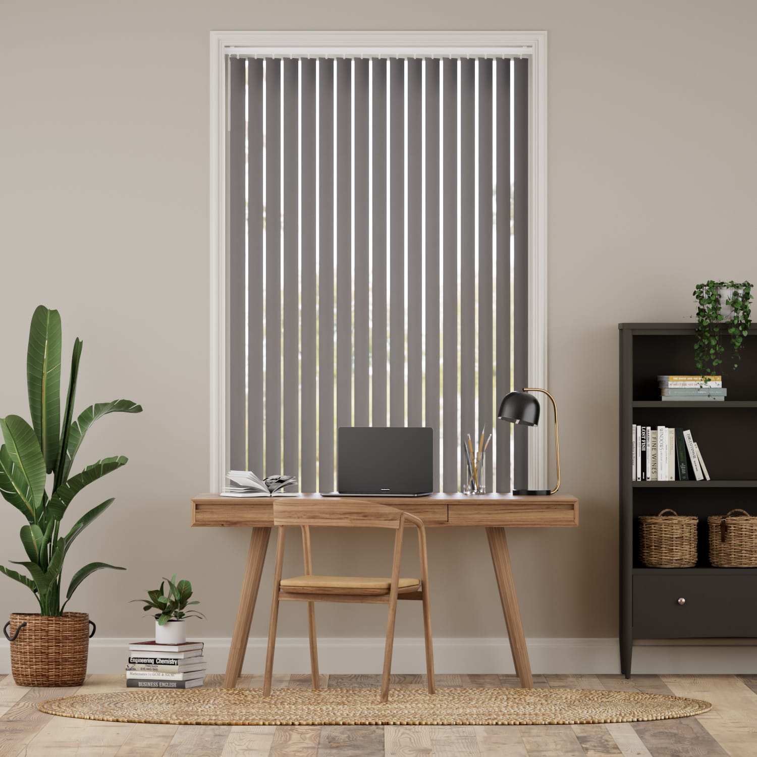 Lamellgardin Valencia Neutral Grey