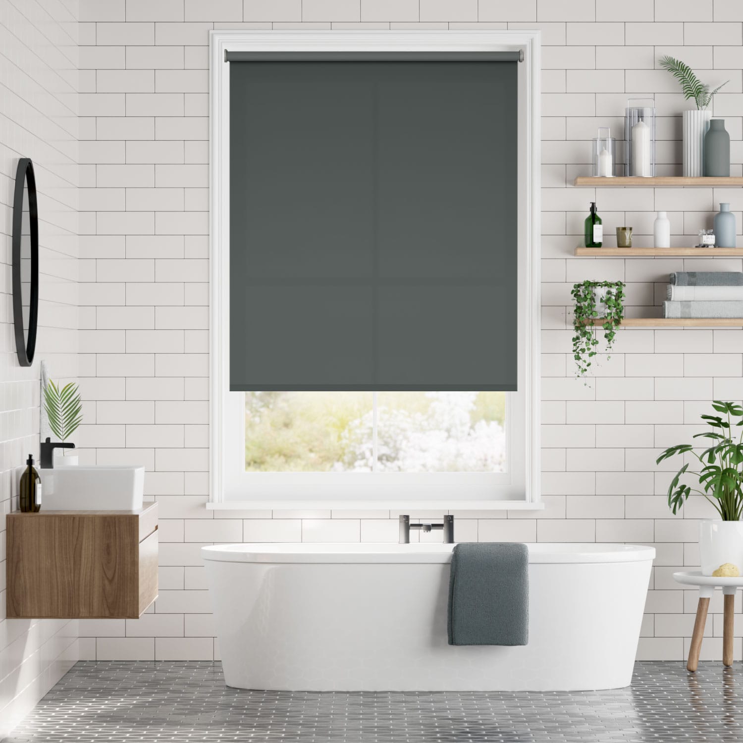 Ljusfiltrerande rullgardin Valencia Iron Grey