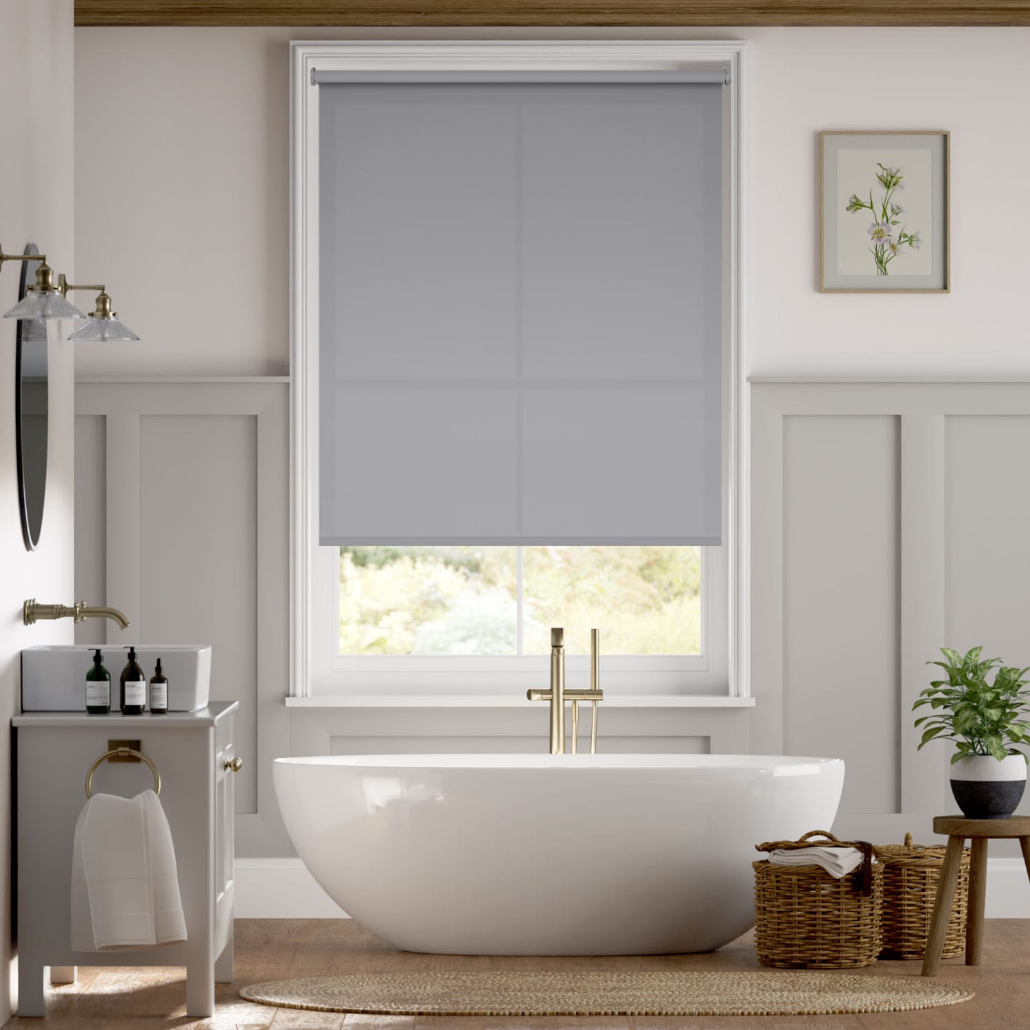 Ljusfiltrerande rullgardin Valencia Seaside Grey