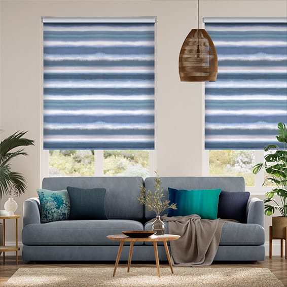 Rullgardin Watercolour Stripe Blue