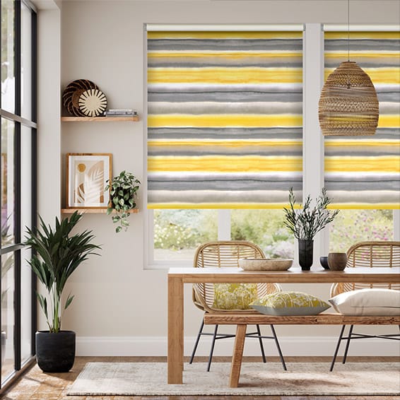Rullgardin Watercolour Stripe Ochre