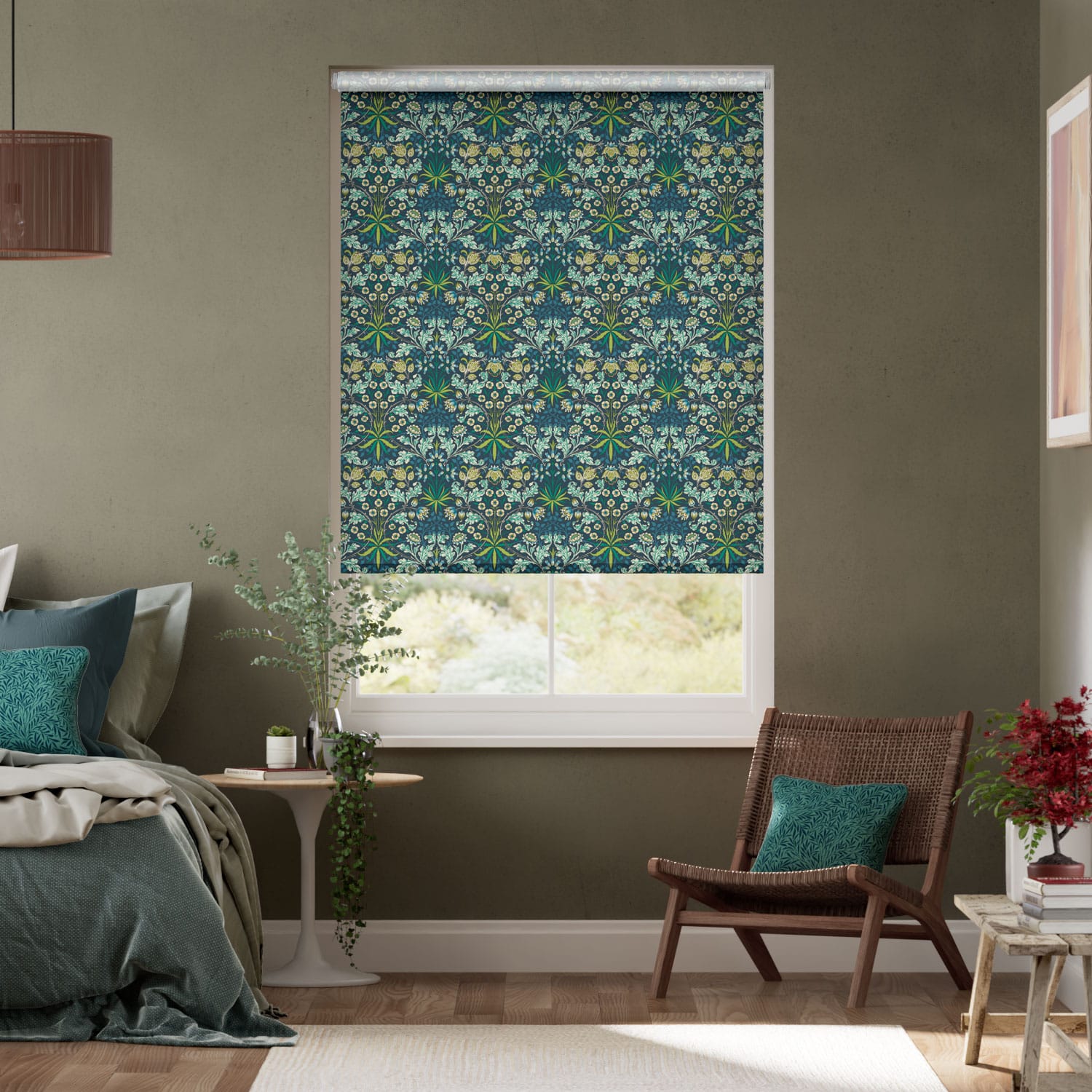 Rullgardin William Morris Hyacinth Emerald