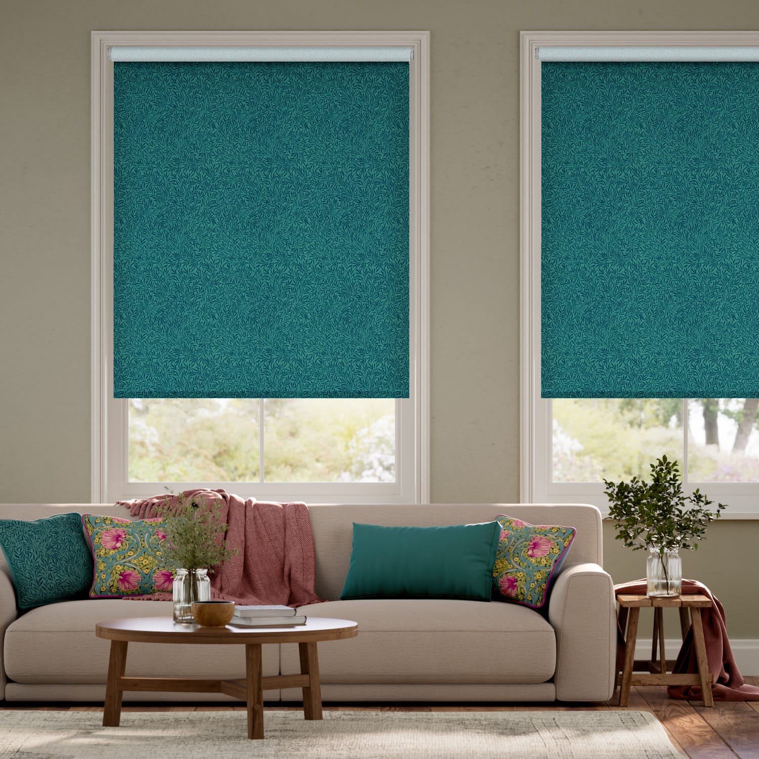 Rullgardin William Morris Willow Jade