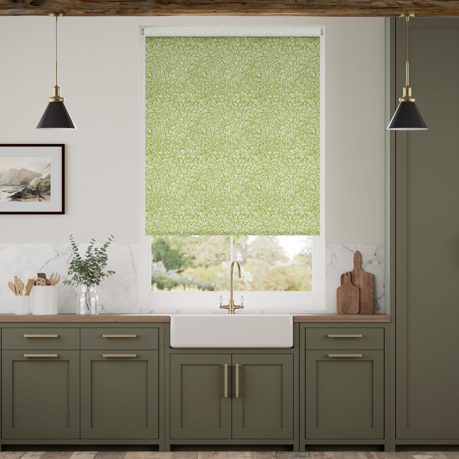 Rullgardin William Morris Willow Olive