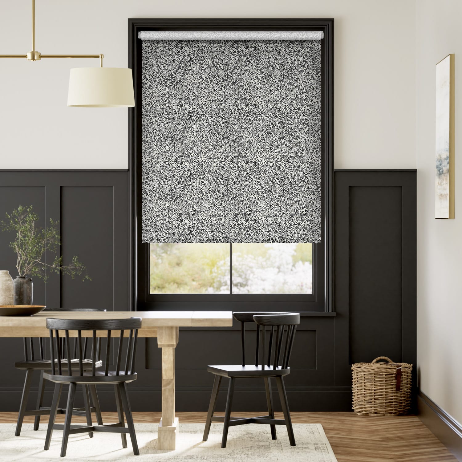 Rullgardin William Morris Willow Onyx