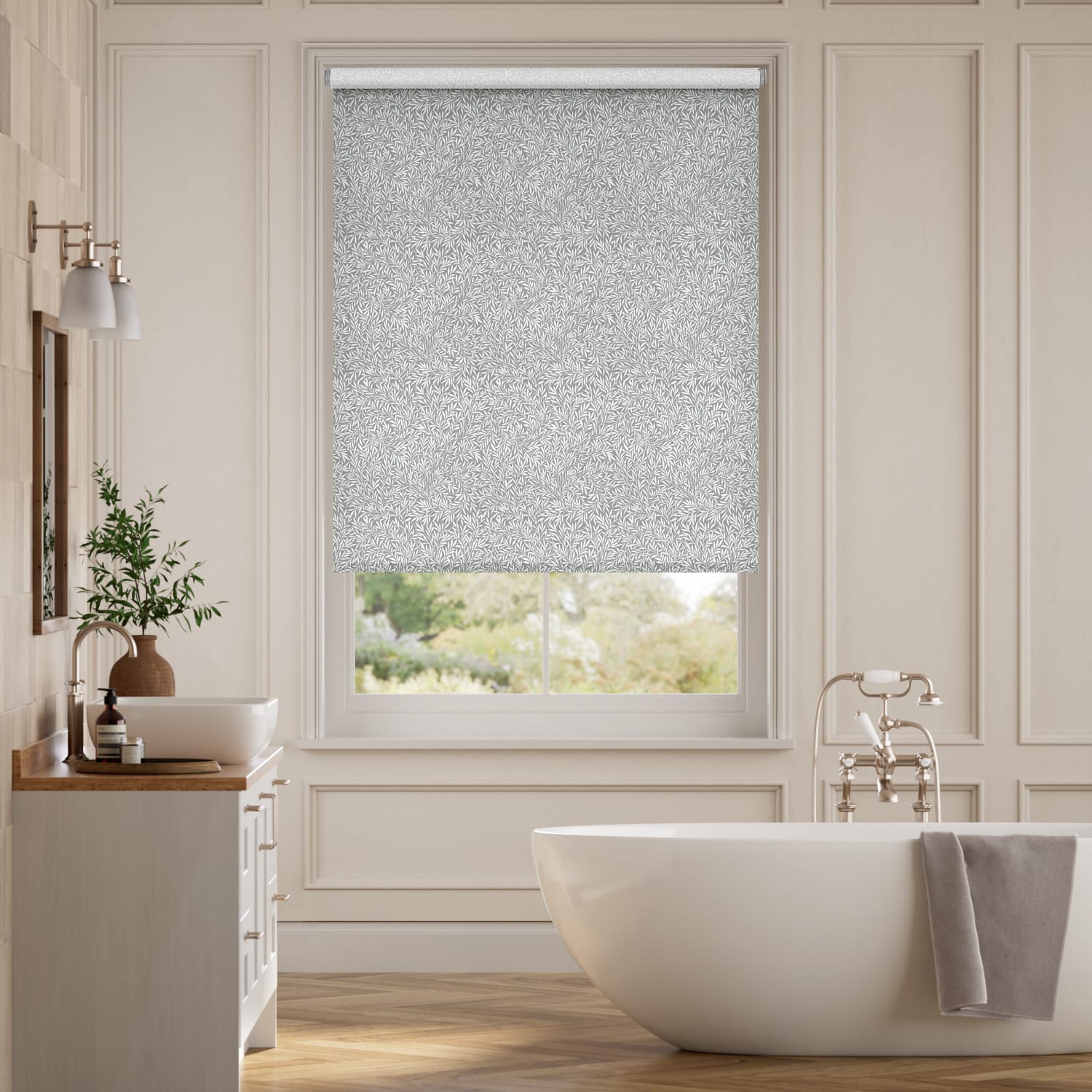 Rullgardin William Morris Willow Steeple Grey